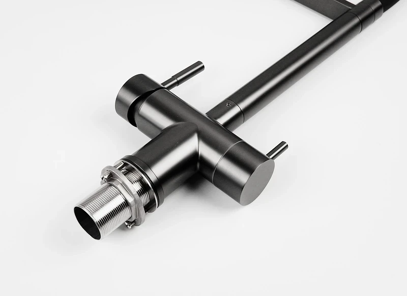 Смеситель для кухни Knotlor Infinity SS-16/GM цвет Вороненая сталь