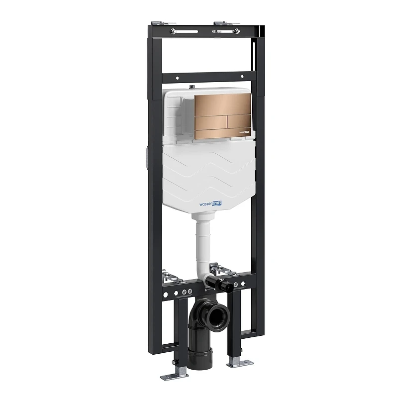 Инсталляция WasserKRAFT Dinkel 58TLT.010.ME.RG04 для унитаза с клавишей смыва цвет Розовое золото