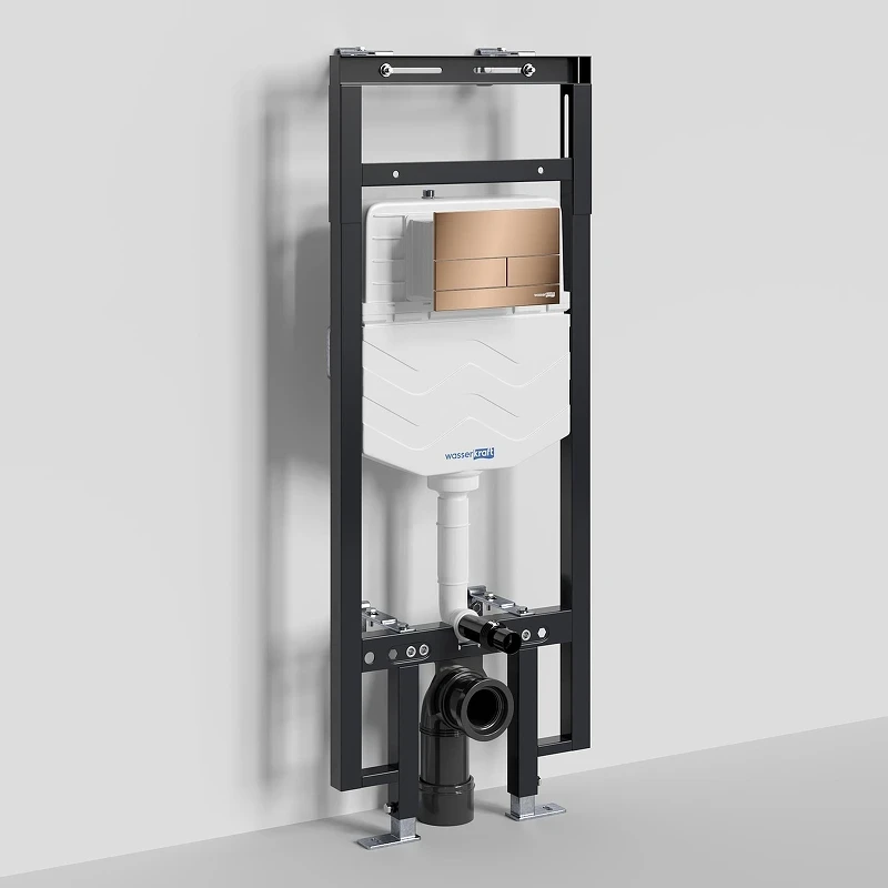 Инсталляция WasserKRAFT Dinkel 58TLT.010.ME.RG04 для унитаза с клавишей смыва цвет Розовое золото