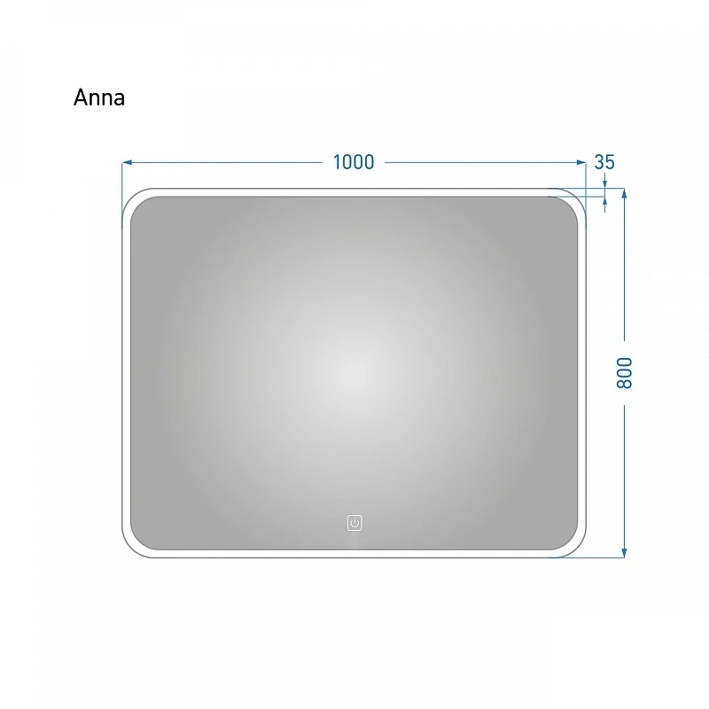 Зеркало Alavann Anna 100 ALV0014001 с подсветкой цвет Белый с сенсорным выключателем