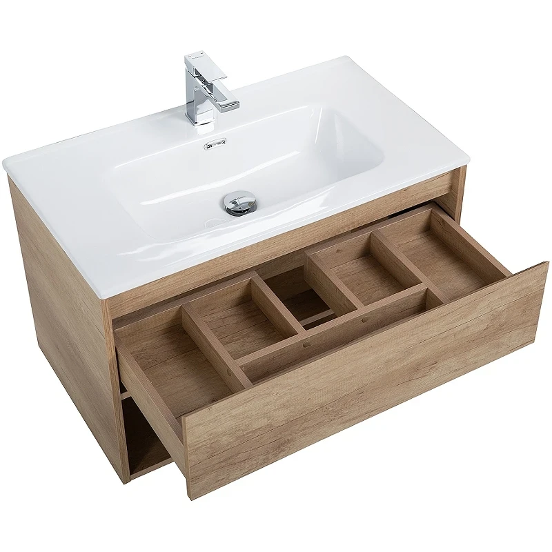 Тумба под раковину BelBagno Kraft 90 KRAFT-900-1C-SO-RNN подвесная Rovere Nebrasca Nature МДФ / ЛДСП