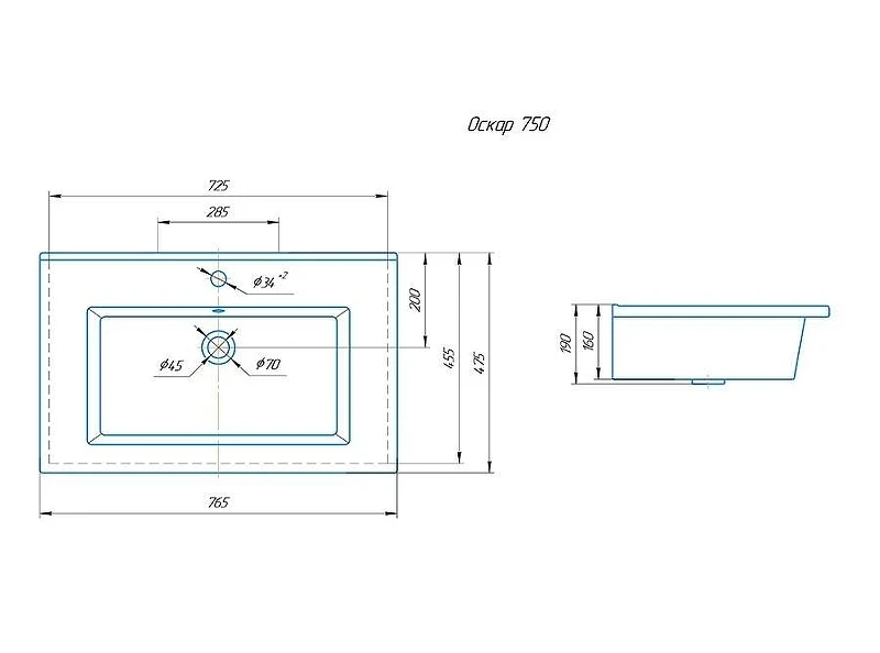 Тумба под раковину Corozo Юта 75 SD-00001668 цвет Белый
