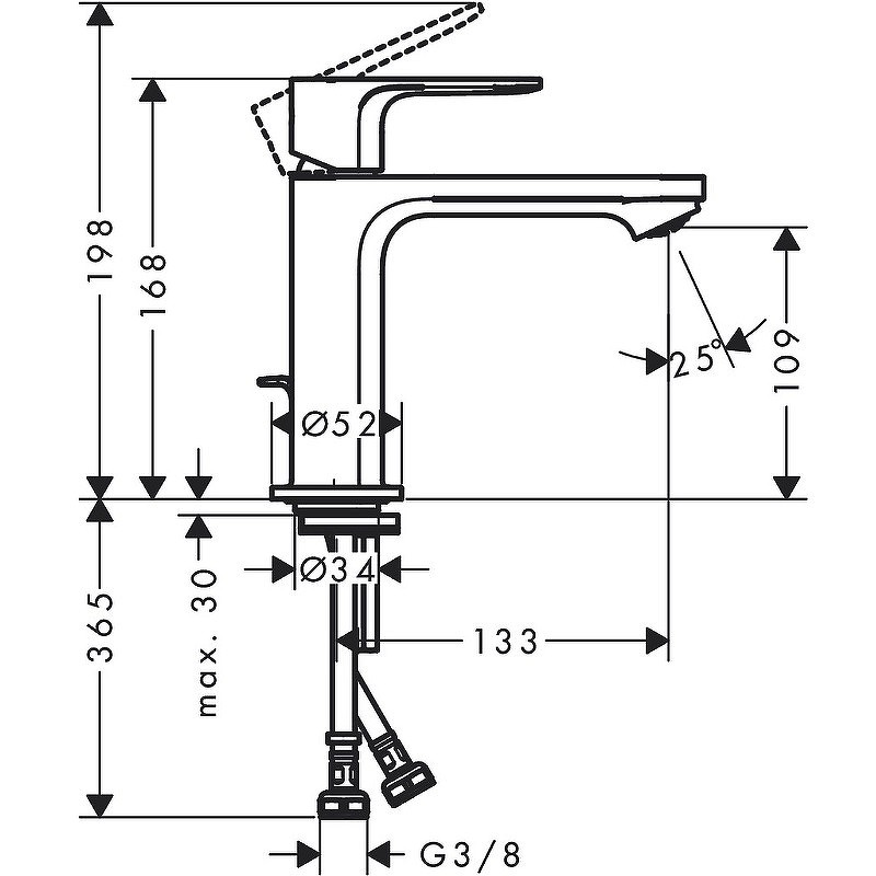 Смеситель для раковины Hansgrohe Rebris S 72517000 Хром латунь