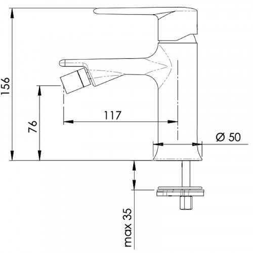 Смеситель для биде Remer Vanity V22 Хром латунь