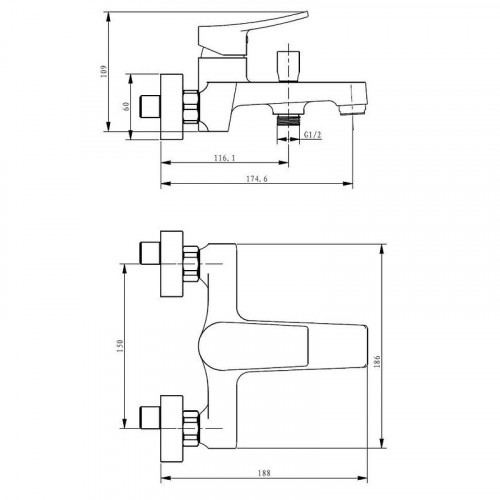 Смеситель для ванны Savol SK-H3101 цвет Сатин