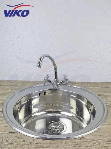 Кухонная мойка Florentina Липси 46 20.280.B0460.206 цвет Брауни со смесителем Viko V-1113 Хром