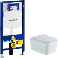 Комплект унитаза Aquatek Либра New AQ1148N-00 с инсталляцией Geberit Duofix Sigma UP320 111.300.00.5 с сиденьем Микролифт фарфор подвесной