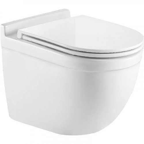 Комплект унитаза с инсталляцией WeltWasser AMBERG 497 ST + HEIMBACH 043 GL-WT + AMBERG RD-BL 10000012141 цвет Белый глянцевый с сиденьем Микролифт и клавишей смыва цвет Черный