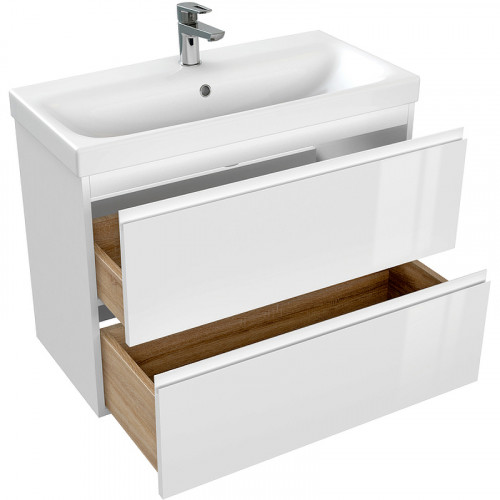 Тумба под раковину Cersanit Moduo 80 64141 подвесная Белая МДФ / ЛДСП