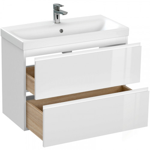 Тумба под раковину Cersanit Moduo 80 64141 подвесная Белая МДФ / ЛДСП