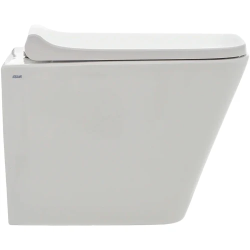 Комплект унитаза AQUAme AQM2004 с инсталляцией Grohe Rapid SL 38811KF0 с сиденьем Микролифт и Черной матовой клавишей смыва фаянс подвесной