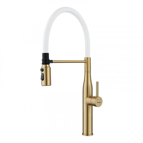 Смеситель для кухни Shevanik S123G-1 цвет Золотой сатин Белый