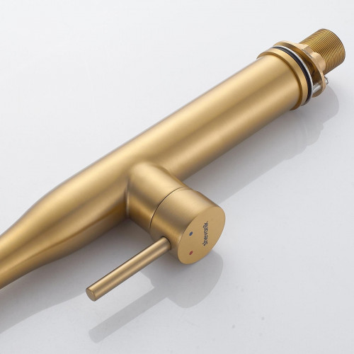 Смеситель для кухни Shevanik S123G-1 цвет Золотой сатин Белый