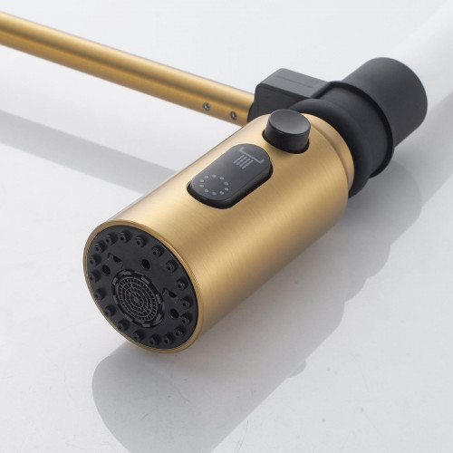 Смеситель для кухни Shevanik S123G-1 цвет Золотой сатин Белый