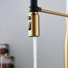Смеситель для кухни Shevanik S123G-1 цвет Золотой сатин Белый
