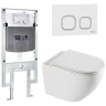 Комплект унитаза с инсталляцией WeltWasser AMBERG 497 ST + MERZBACH 043 XL GL-WT + AMBERG RD-WT 10000013774 цвет Белый глянцевый с сиденьем Микролифт и клавишей смыва цвет Белый