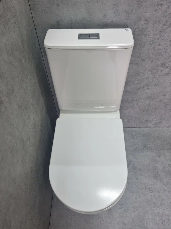 Унитаз компакт CeramaLux TR2178-1 Белый глянцевый с бачком и сиденьем Микролифт фаянс напольный