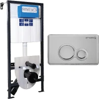 Инсталляция Bettoserb Sava Fix Slim SET40006463 для унитаза с клавишей смыва Хром матовый Хром глянец