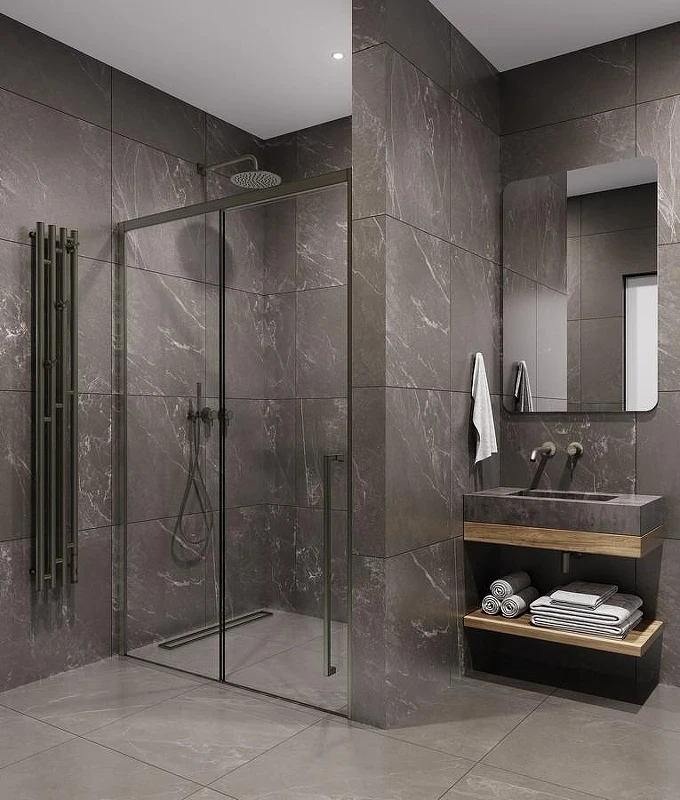 Душевая дверь Timo TDSS-150/13C-8R 1500x2000 T51R раздвижная профиль Никель стекло прозрачное