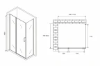 Душевой уголок Abber Sonnenstrand 110x80 AG04110BS-S80B профиль Черный стекло прозрачное