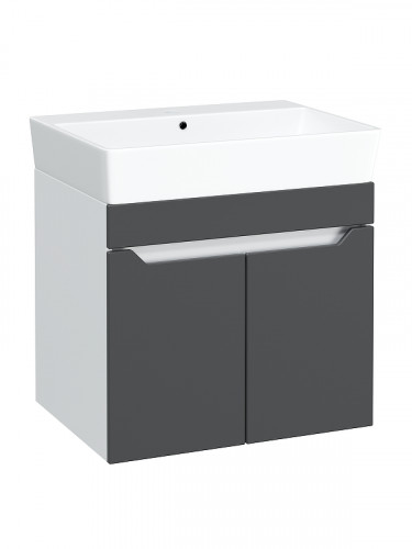 Тумба с раковиной DIWO Архангельск 60 1108041 подвесная цвет Белый, Антрацит