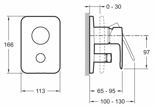 Смеситель для душа Jacob Delafon July E98714-CP Хром латунь встраиваемый