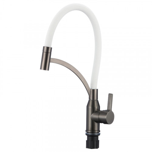 Смеситель для кухни Fmark FS8244Q-02 цвет Графит Белый