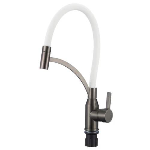 Смеситель для кухни Fmark FS8244Q-02 цвет Графит Белый
