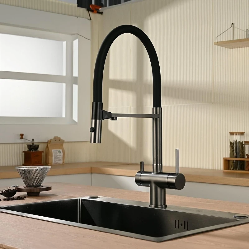 Смеситель для кухни Vincea VKF-120GM цвет Вороненая сталь