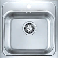 Кухонная мойка Alveus Basic 140 NAT-90 465x465 1100905 Натуральная сталь нержавеющая сталь встраиваемый