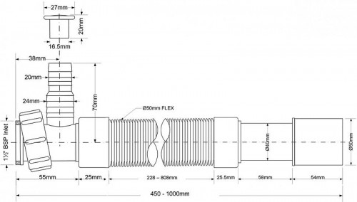Гофрированная труба McAlpine MRMF2W цвет Белый