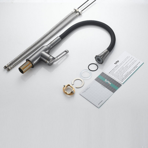 Смеситель для кухни Raffine F303T-3 цвет Оружейная сталь Черный