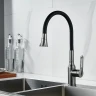 Смеситель для кухни Raffine F303T-3 цвет Оружейная сталь Черный