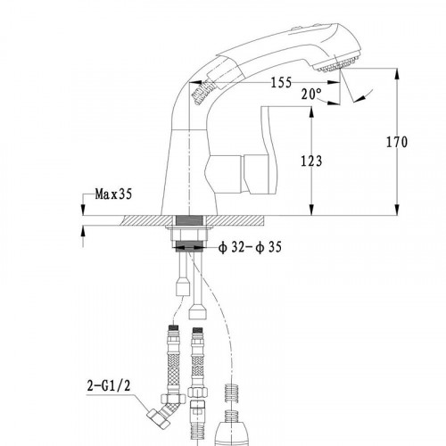 Смеситель для кухни GranFest 3773 цвет Черный