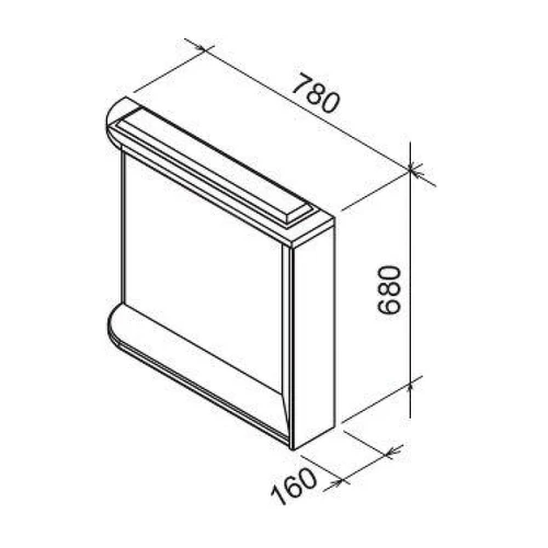 Зеркало Ravak Rosa M 780 L X000000947 с подсветкой Капучино Белое МДФ / ЛДСП, стекло