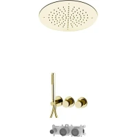 Душевая система Fima Carlo Frattini Wellness F3149WX9R50РHL с термостатом цвет Шампань