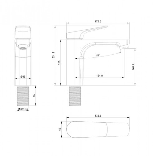 Смеситель для раковины Wonzon &amp; Woghand WW-A40492-CR цвет Хром