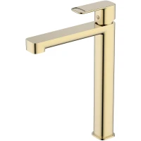 Смеситель для раковины AQUAme Parma AQM6614BG Шлифованное золото латунь