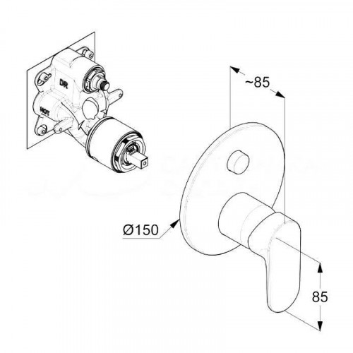 Смеситель для душа Kludi X1 327593975 цвет Черный матовый