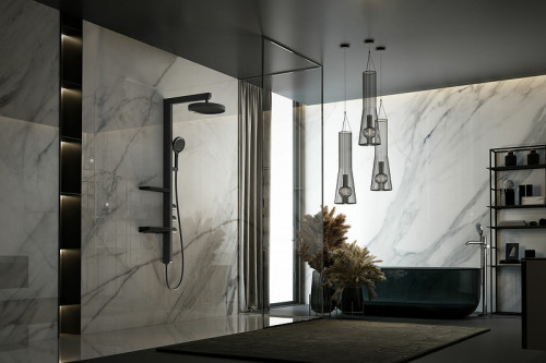 Душевая система Vincea Inspire  VSFS-3I11MB Черная матовая латунь на стену