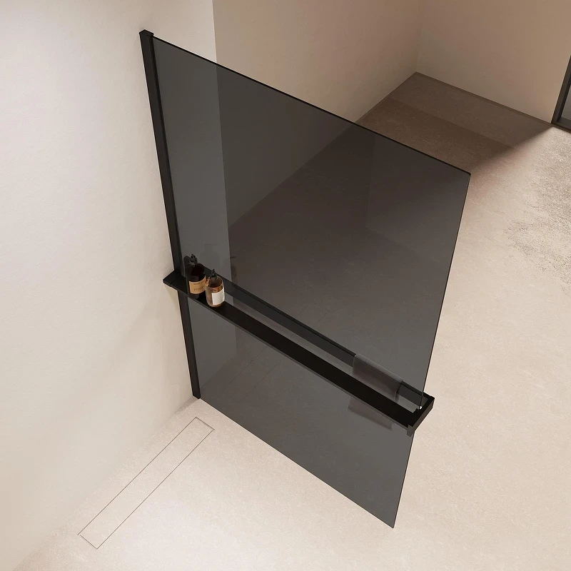 Душевая перегородка Vincea Walk in 120 VSW-1HR120CGB профиль цвет Черный стекло тонированное