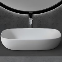 Раковина-чаша Abber Stein 60 AS2620 Белая матовая искусственный камень (литьевой мрамор) накладная