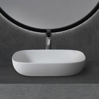 Раковина-чаша Abber Stein 60 AS2620 Белая матовая искусственный камень (литьевой мрамор) накладная