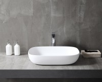 Раковина-чаша Abber Stein 60 AS2620 Белая матовая искусственный камень (литьевой мрамор) накладная