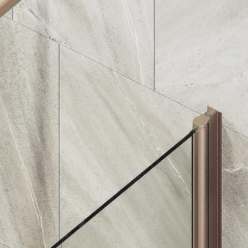 Шторка на ванну Maybah Glass MGV-598-2 600x1400 поворотная на монопетле Бронза стекло прозрачное
