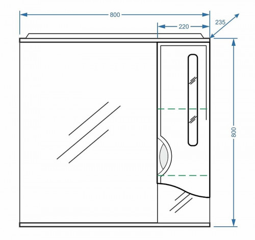 Зеркало со шкафом Stella Polar Сильва 80/С SP-00000206 с подсветкой Белое