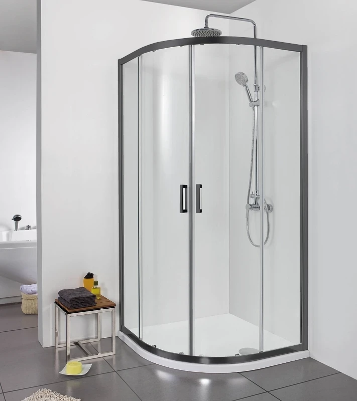 Душевой уголок Aquatek 90х90 AQ ARI RO 09020BL профиль Черный стекло прозрачное