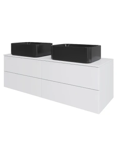 Тумба с раковиной Orange Отто 130 Ot-130TuMDF+B02-460MB подвесная цвет Белый глянцевый