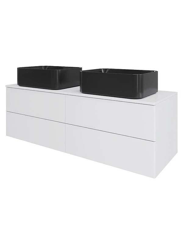 Тумба с раковиной Orange Отто 130 Ot-130TuMDF+B02-460MB подвесная цвет Белый глянцевый