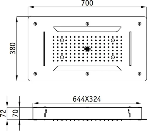 Верхний душ RGW Shower Panels SP-71 21140271-01 Хром нержавеющая сталь встраиваемый